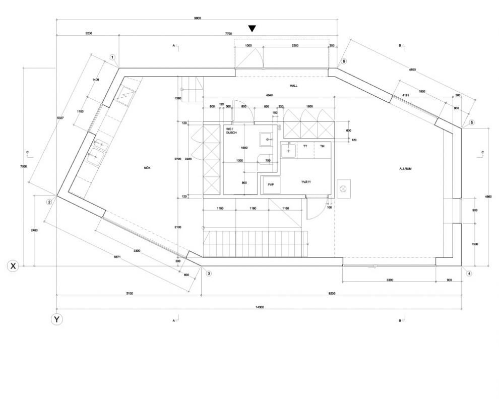 Arkitektritning plan 1