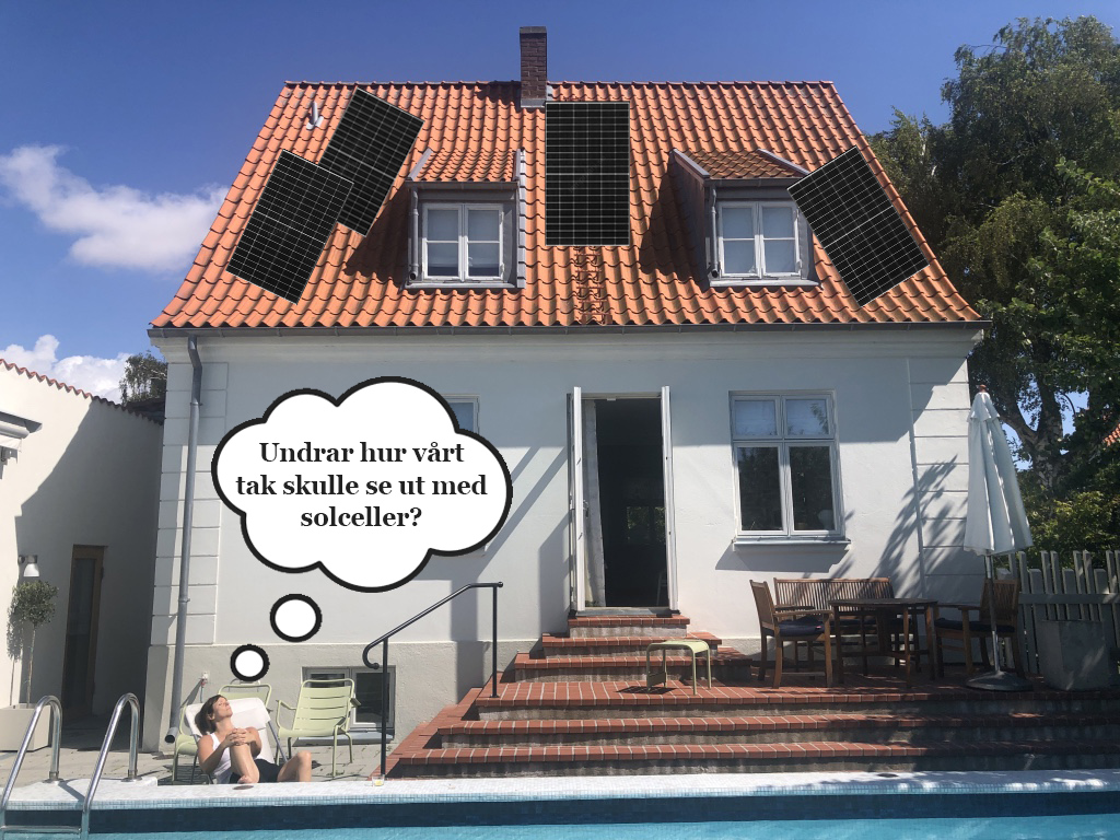 Funderar på att sätta solceller på vårt tak, men också på hur det skulle se ut.