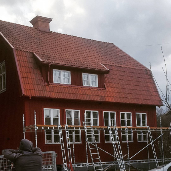 Renoverat fasad och tak