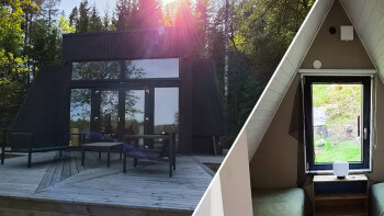 De byggde A-frame-attefallare vid sjön – utan byggkunskaper