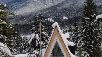 Snowboardnäste i A-frame-hus