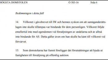 Avsteg från samäganderätten följer inte med huset