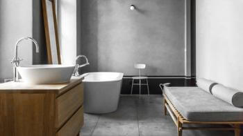 Modernt fristående badkar