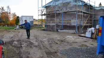 Snabbt fin tomt efter bygget