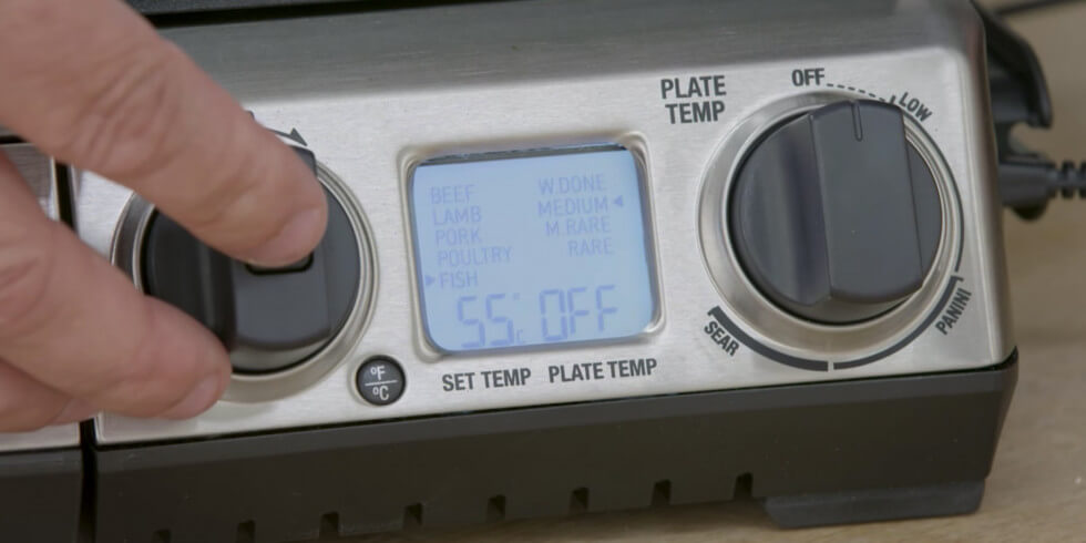 Inställningar i smart grill.