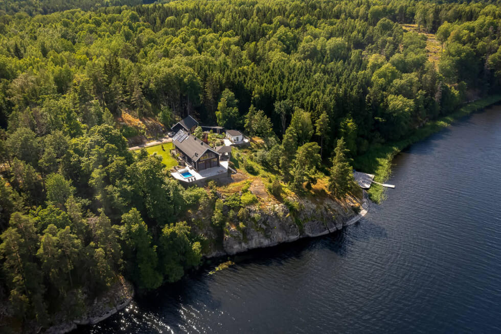 Flygbild över ladan