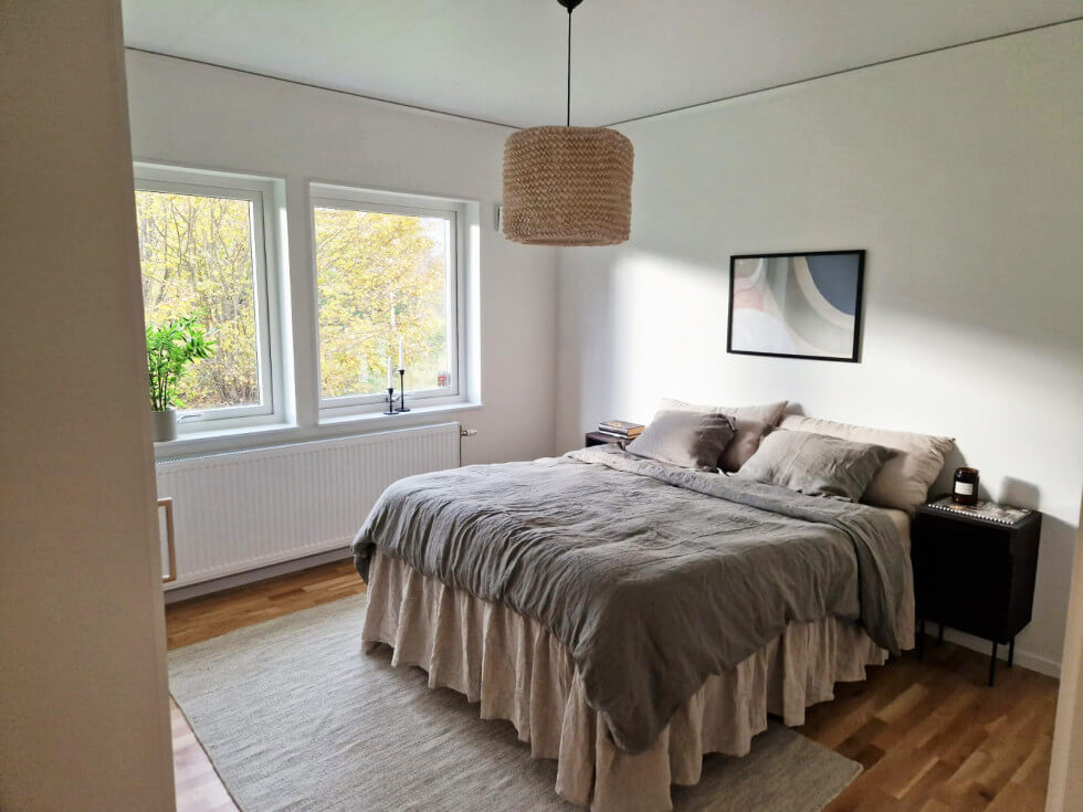 smålandsvillan visningshus villa kalmar master bedrom