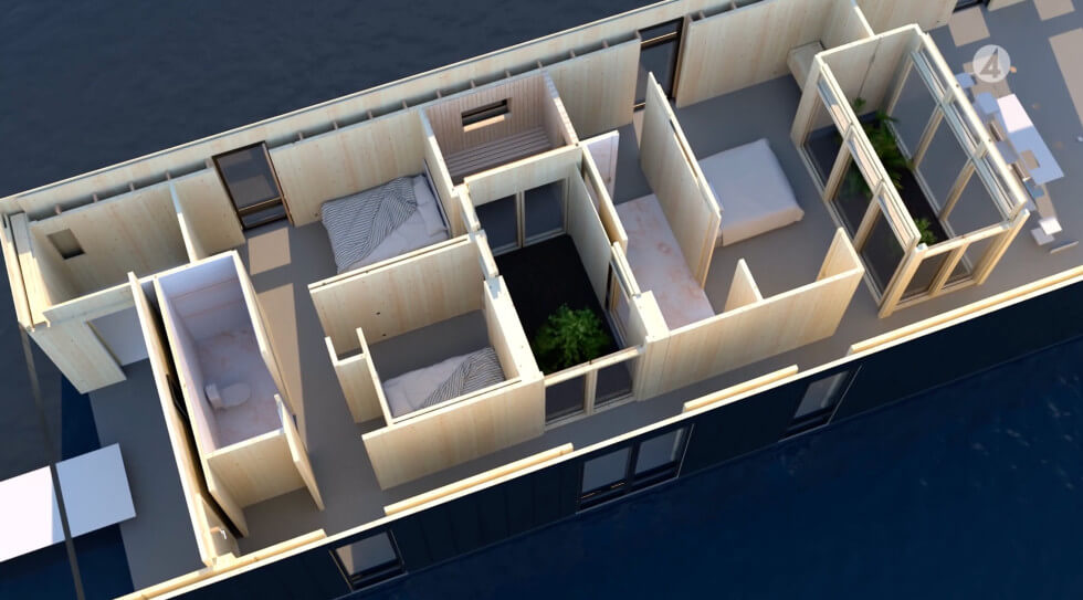 Planlösning husbåt