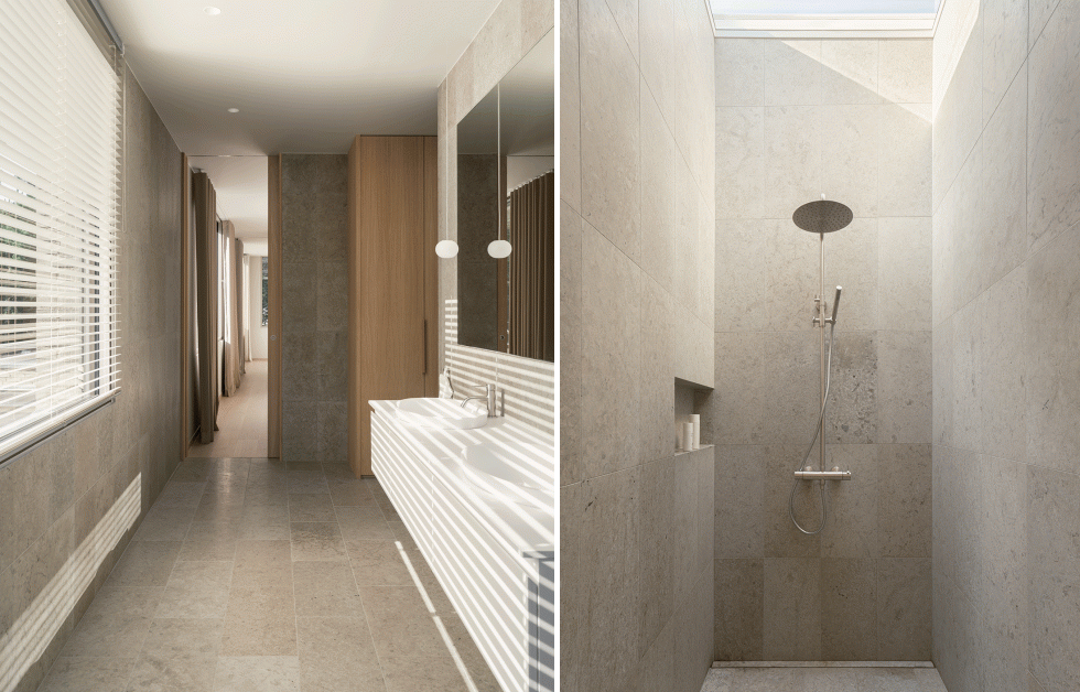 Kalksten på väggar och golv