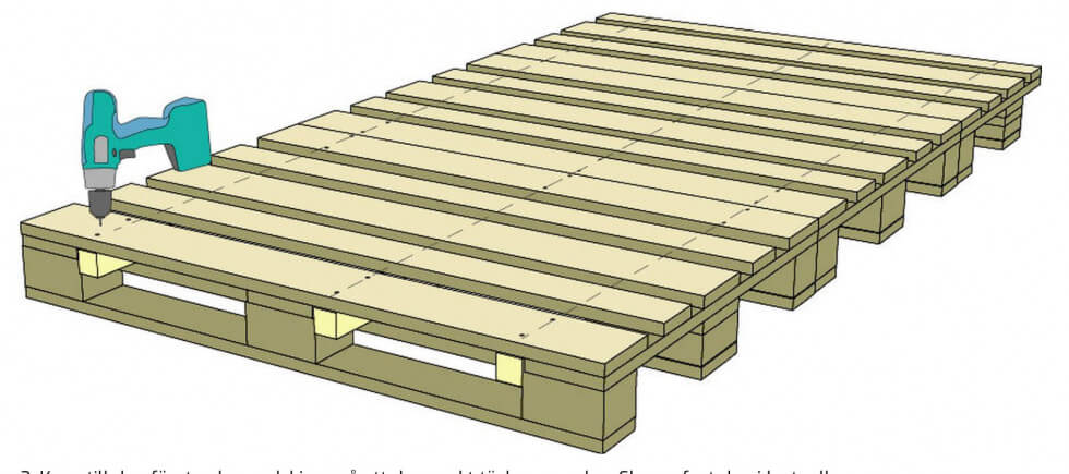 Bolist har en byggbeskrivning av bottenplatta med lastpallar
