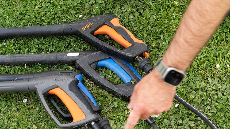 Stihl har den bästa pistolen med bra gummihandtag och rätt längd