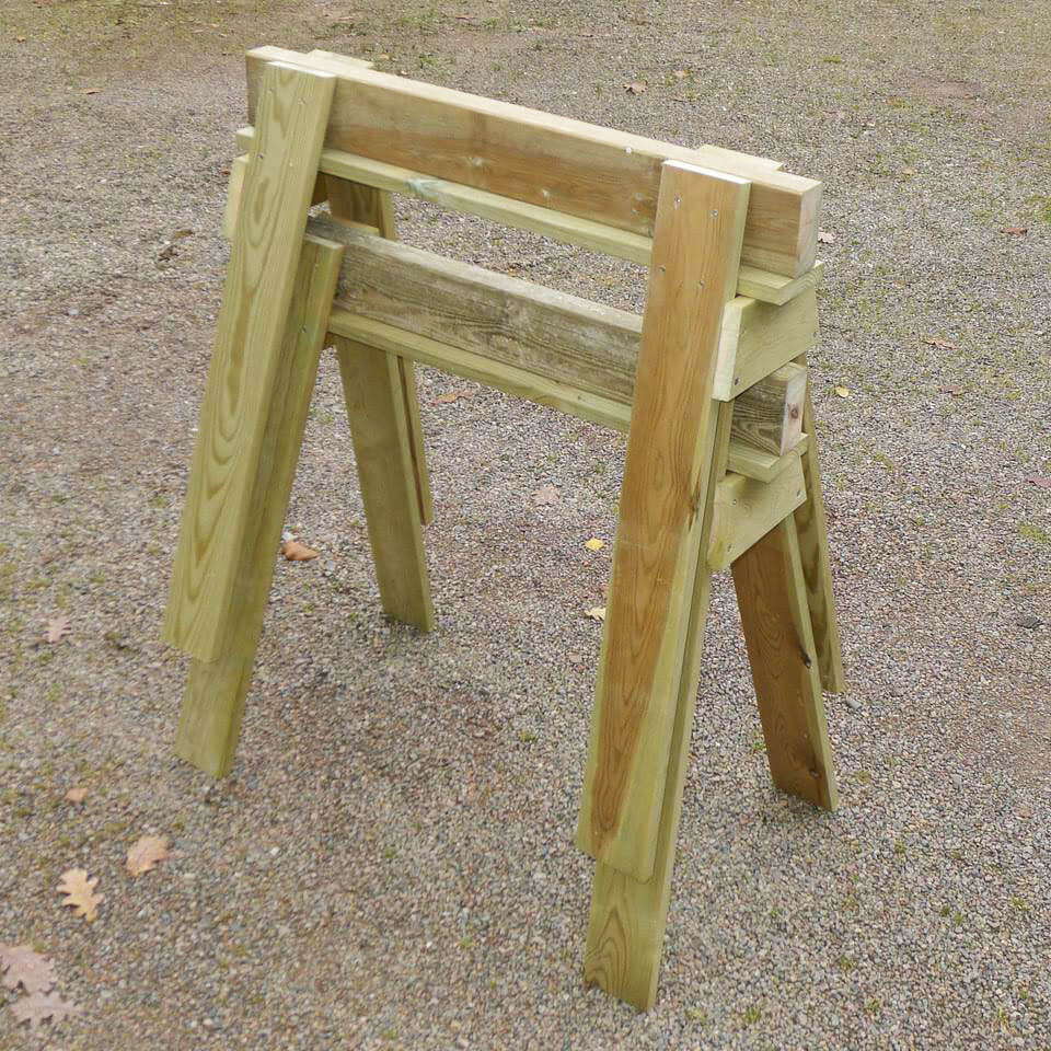 Staplade arbetsbockar