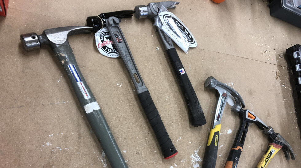 Hammare i byggarens verktygslåda