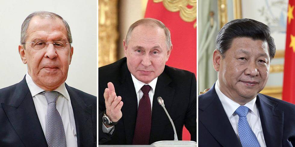 Lavrov, Putin och Xi Jinping