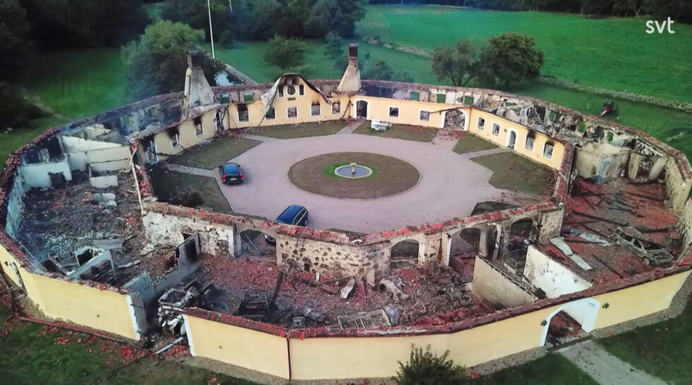 Södra Björstorp efter branden.