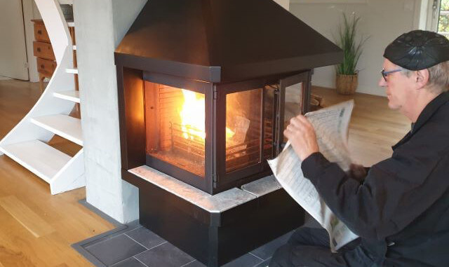 Medlemmen BGA fick en braskamin till fritidshuset av sin granne. Foto: BGA