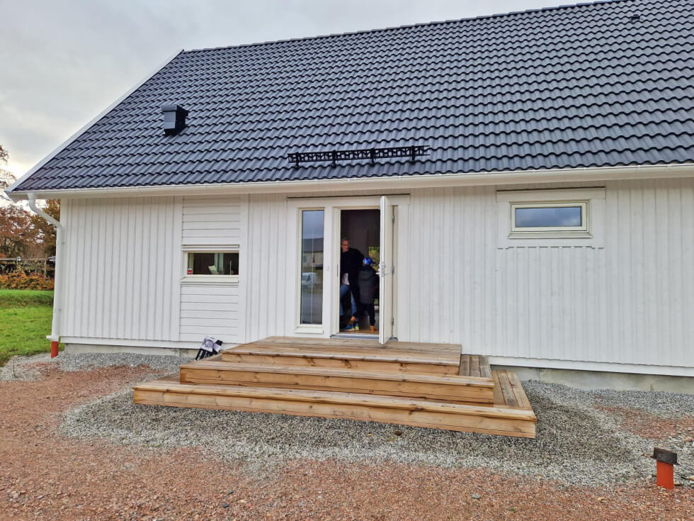 Vår testfamilj besökte Smålandsvillans visningshus Villa Kalmar i Ludvigsborg, Hörby.