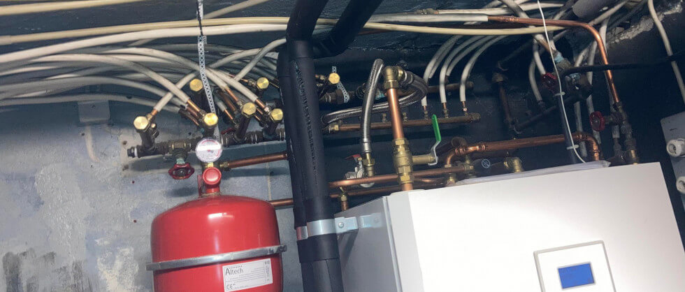 En bergvärmeinstallation.