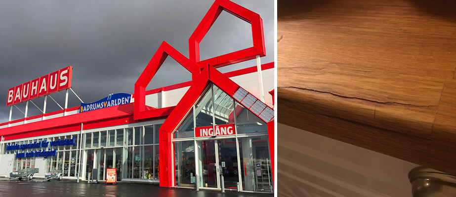 ARN har avgjort ett fall som involverar Bauhaus och en sprucken bänkskiva i ek.