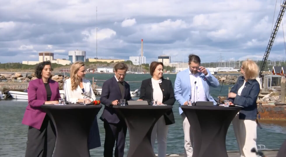 Från pressträffen om kärnkraft idag.