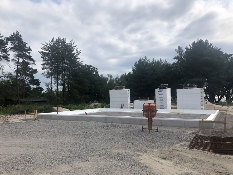 Ett hus som håller på att byggas i Blekinge.