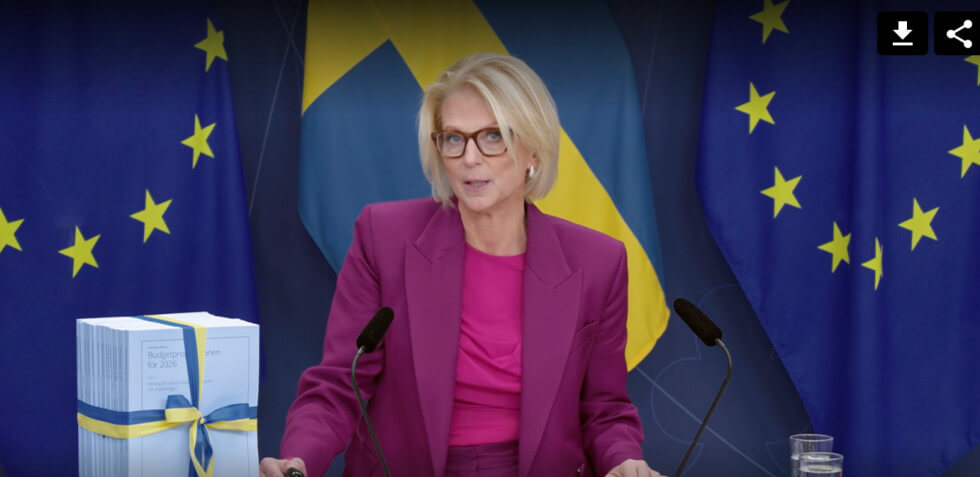 Finansminister Elisabeth Svantesson presenterade regeringens höstbudget 2026.