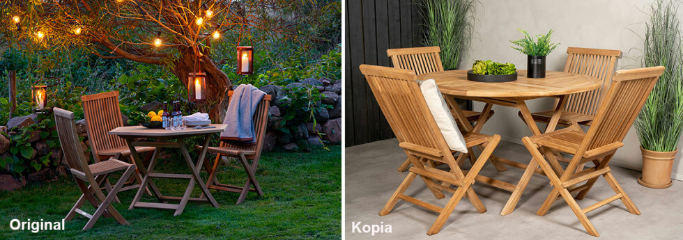 Skaargardens Viken Chair och en kopia från Trademax.