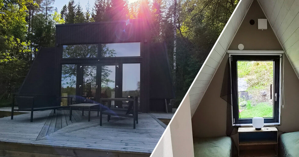 “Det är häftigt att titta på huset och veta att ingen annan har ett exakt likadant. Även om vi också svor mycket över det längs resan”, säger Marika Sagré och Claes Dimitriou, som byggt ett helt unikt attefallshus.