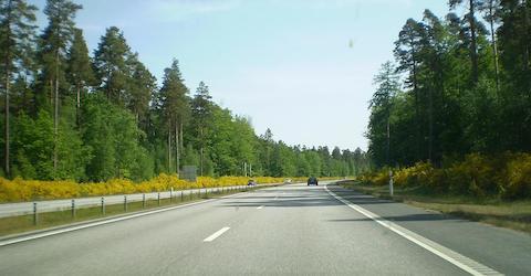 E22 utanför Gualöv i Skåne.