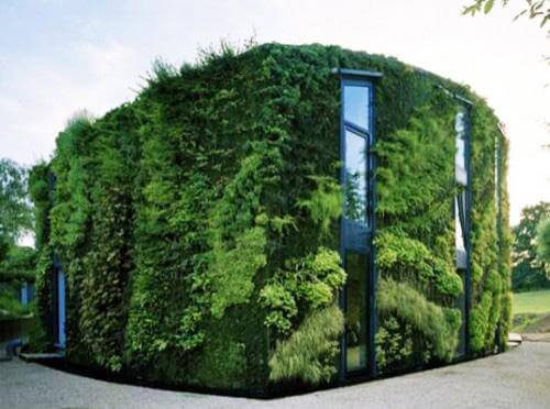 En villa med växtvägg av Patrick Blanc.