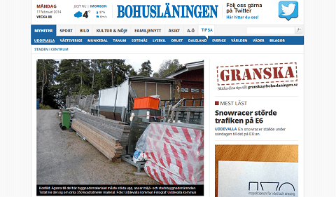 Tidningen Bohuslanningen har förevigat en del av byggmaterialet på tomten.