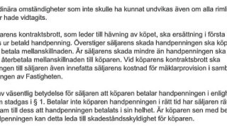 Ska en köpare acceptera texten nedan som en jurist formulerat?