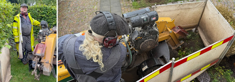 Fräste bort två stubbar - tid och pris!