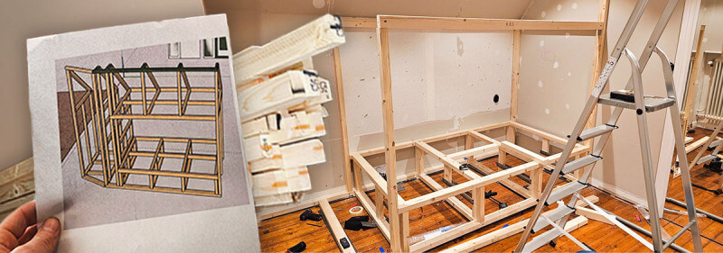 Projekt: Platsbyggd säng och garderob i barnrum