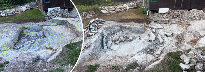 Projekt: Ta bort berg för poolbygge
