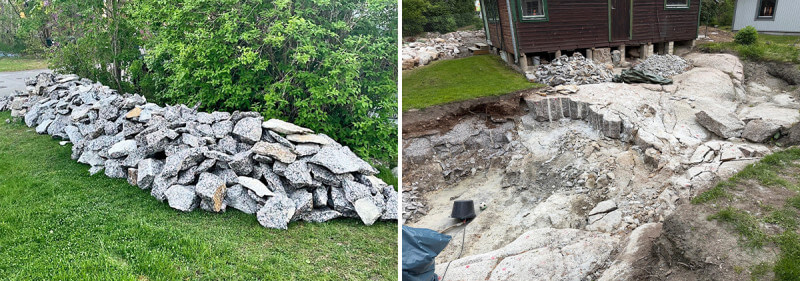Projekt: Ta bort berg för poolbygge