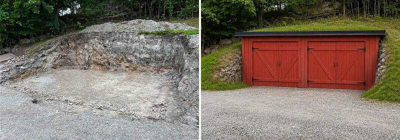 Projekt: Garage i gammal stil i suterräng
