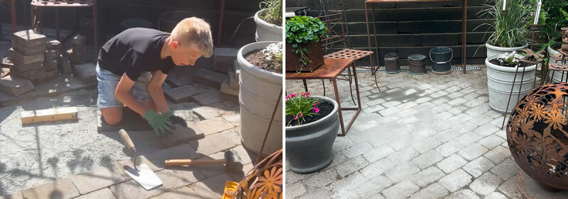 Projekt: 10-åringen lagar stenläggningen