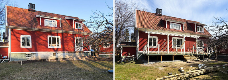 Projekt: Altan i två nivåer med pergola